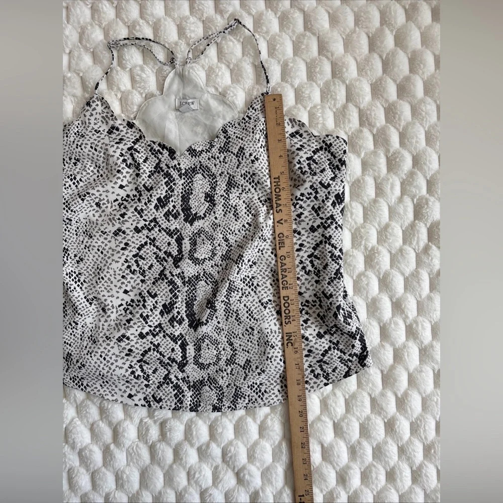 J. Crew Women’s 14 White Snakeskin Print Sleeveless Cami Tank Top Adjustable - Picture 12 of 12
